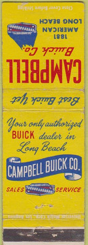 Matchbook Cover - Campbell Buick Long Beach CA WEAR