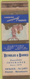Matchbook Cover - Reynolds Barnes Hartford Insurance Pittsfield MA WORN