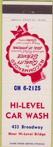 Matchbook Cover - Hi Level Car Wash Toledo OH?