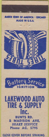 Matchbook Cover - Lakewood Auto Tire Supply Lakewood OH