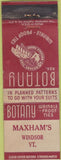Matchbook Cover - Botany Men's Ties Windsor VT