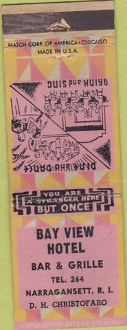 Matchbook Cover - Bay View Hotel Narragansett RI WEAR girlie back