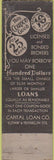 Matchbook Cover - Capital Loan Co Baltimore MD WEAR