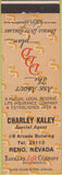 Matchbook Cover - Charley Kaley Insurance Reno NV