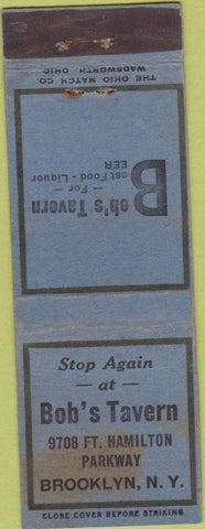 Matchbook Cover - Bob's Tavern Brooklyn NY STAINED