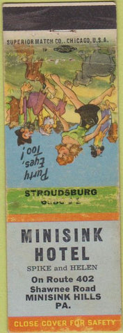 Matchbook Cover - Minisink Hotel Minisink Hills PA hillbilly WEAR