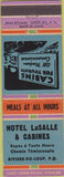 Matchbook Cover - Hotel LaSalle Cabins Riviere Du Loup PQ QC