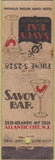 Matchbook Cover - Savoy Bar Atlantic City NJ WORN