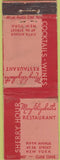 Matchbook Cover - Mary Elizabeth's Restaurant New York City Safety First WEAR