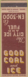 Matchbook Cover - Good Coal and Ice City Ice Fuel Refrigerator
