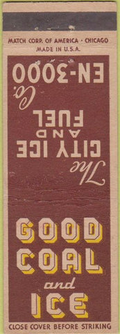 Matchbook Cover - Good Coal and Ice City Ice Fuel Refrigerator
