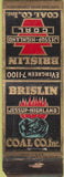 Matchbook Cover - Brislin Coal Jessup Highland  WEAr