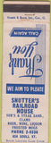 Matchbook Cover - Shutter's Railroad House Lebanon PA