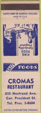 Matchbook Cover - Cromas Restaurant Brooklyn NY