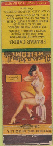 Matchbook Cover - Framar Cabins Conneaut OH pinup
