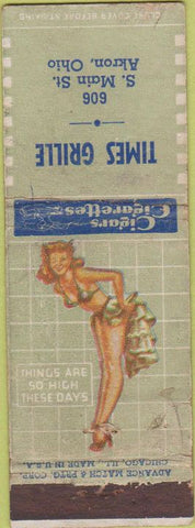 Matchbook Cover - Times Grille Akron OH pinup WEAR