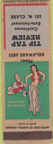 Matchbook Cover - Tip Tap Review Chicago IL pinup girlie back