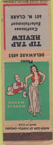 Matchbook Cover - Tip Tap Review Chicago IL pinup girlie back