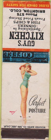 Matchbook Cover - Guy's Kitchen Brighton CO WORN pinup