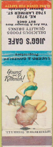 Matchbook Cover - Jigg's Cafe Denver CO pinup WEAR