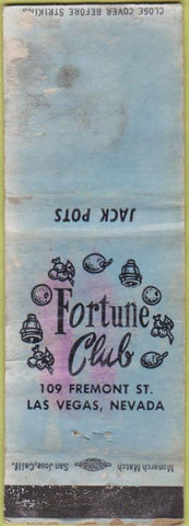 Matchbook Cover - Fortune Club Las Vegas NV casino VERY POOR