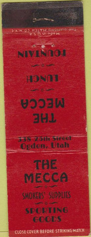 Matchbook Cover - The Mecca Sporting Goods Ogden UT Stover's Candy