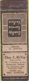 Matchbook Cover - Chas McVey Steel Mill Supply Hammond IN Arrow TAPED