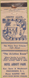 Matchbook Cover - Hotel Abbott Park Providence RI WORN