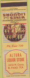 Matchbook Cover - Altura Liquor Store El Paso TX