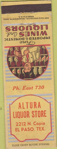 Matchbook Cover - Altura Liquor Store El Paso TX