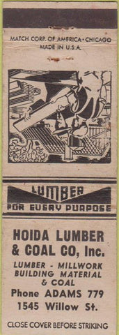 Matchbook Cover - Hoida Lumber Coal WEAR