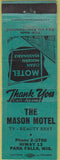 Matchbook Cover - Mason Motel Park Falls WI WEAR green