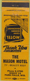Matchbook Cover - Mason Motel Park Falls WI yellow