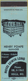 Matchbook Cover - Hotel Edwin Long Rolla MO light green WEAR