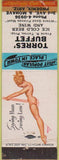 Matchbook Cover - Torres Buffet Phoenix AZ pinup WORN