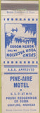 Matchbook Cover - Pine Aire Motel Grayling MI