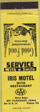 Matchbook Cover - Iris Motel Mount Pleasant IA