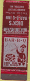 Matchbook Cover - Dick's BBQ Sikeston MO
