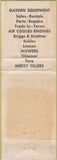 Matchbook Cover - Gardenland Equipment Campbell CA WEAR Lawn Mowers