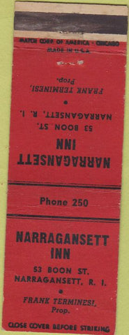 Matchbook Cover - Narragansett Inn RI red