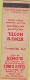 Matchbook Cover - King's Hotel Asheville NC