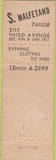 Matchbook Cover - The Tuxedo King New York City feature