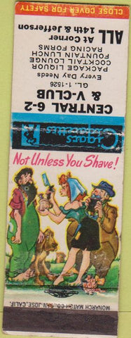 Matchbook Cover - Central 6-2 V Club Hillbilly