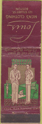 Matchbook Cover - Louis Men's Clothes Boston MA WEAR