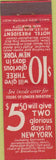 Matchbook Cover - Hotel President New York City Tourism