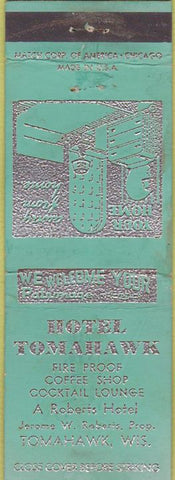 Matchbook Cover - Hotel Tomahawk WI