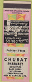Matchbook Cover - Chubat Pharmacy Drugs