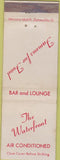 Matchbook Cover - The Waterfront Belvidere NJ