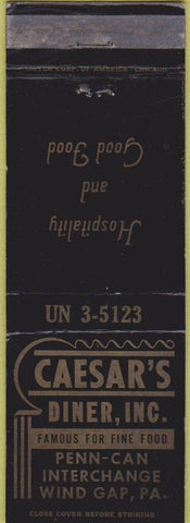 Matchbook Cover - Caesar's Diner Inc Wind Gap PA Melody Motel