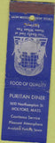 Matchbook Cover - Puritan Diner Holyoke MA